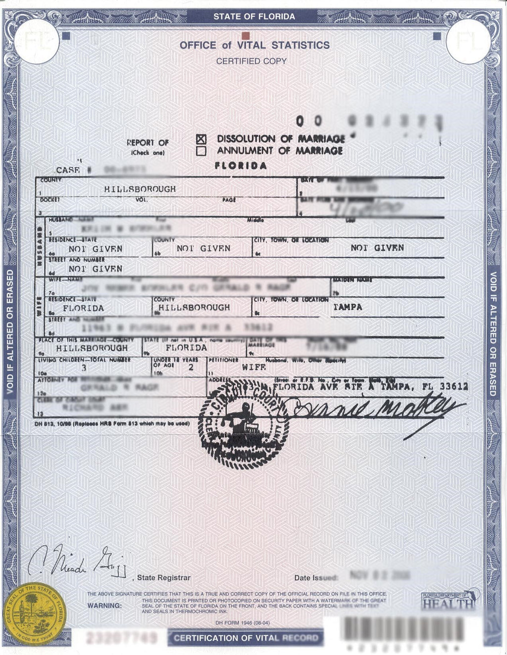 Traducción de Certificado de Divorcio Acta de Divorcio